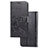 Custodia Portafoglio In Pelle Fiori Cover con Supporto per Samsung Galaxy M31 Prime Edition Nero