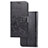 Custodia Portafoglio In Pelle Fiori Cover con Supporto per Samsung Galaxy S20 Plus Nero