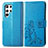 Custodia Portafoglio In Pelle Fiori Cover con Supporto per Samsung Galaxy S21 Ultra 5G