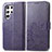 Custodia Portafoglio In Pelle Fiori Cover con Supporto per Samsung Galaxy S22 Ultra 5G Viola