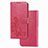 Custodia Portafoglio In Pelle Fiori Cover con Supporto per Samsung Galaxy Z Fold4 5G Rosso