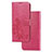 Custodia Portafoglio In Pelle Fiori Cover con Supporto per Sony Xperia 1 II Rosso