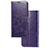Custodia Portafoglio In Pelle Fiori Cover con Supporto per Sony Xperia 1 II Viola