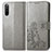 Custodia Portafoglio In Pelle Fiori Cover con Supporto per Sony Xperia 10 III Grigio