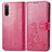 Custodia Portafoglio In Pelle Fiori Cover con Supporto per Sony Xperia 10 III Lite Rosso