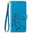 Custodia Portafoglio In Pelle Fiori Cover con Supporto per Sony Xperia 8 Blu
