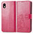 Custodia Portafoglio In Pelle Fiori Cover con Supporto per Sony Xperia Ace III Rosso