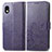 Custodia Portafoglio In Pelle Fiori Cover con Supporto per Sony Xperia Ace III Viola