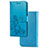 Custodia Portafoglio In Pelle Fiori Cover con Supporto per Sony Xperia L3 Blu