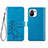 Custodia Portafoglio In Pelle Fiori Cover con Supporto per Xiaomi Mi 11 Lite 5G Blu