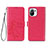 Custodia Portafoglio In Pelle Fiori Cover con Supporto per Xiaomi Mi 11 Lite 5G Rosso