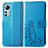 Custodia Portafoglio In Pelle Fiori Cover con Supporto per Xiaomi Mi 12 5G Blu