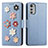 Custodia Portafoglio In Pelle Fiori Cover con Supporto S02D per Motorola Moto E32