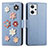 Custodia Portafoglio In Pelle Fiori Cover con Supporto S02D per Oppo Reno7 A