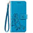 Custodia Portafoglio In Pelle Fiori Cover con Supporto S02D per Samsung Galaxy A30 Blu