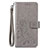 Custodia Portafoglio In Pelle Fiori Cover con Supporto S02D per Samsung Galaxy A30 Grigio