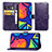 Custodia Portafoglio In Pelle Fiori Cover con Supporto S02D per Samsung Galaxy F41