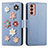 Custodia Portafoglio In Pelle Fiori Cover con Supporto S02D per Samsung Galaxy M13 4G