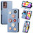 Custodia Portafoglio In Pelle Fiori Cover con Supporto S02D per Samsung Galaxy M13 5G