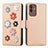 Custodia Portafoglio In Pelle Fiori Cover con Supporto S02D per Samsung Galaxy M13 5G Khaki