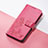 Custodia Portafoglio In Pelle Fiori Cover con Supporto S03D per Google Pixel 5 Rosa Caldo