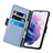 Custodia Portafoglio In Pelle Fiori Cover con Supporto S04D per Samsung Galaxy S21 5G
