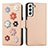 Custodia Portafoglio In Pelle Fiori Cover con Supporto S04D per Samsung Galaxy S22 5G