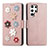 Custodia Portafoglio In Pelle Fiori Cover con Supporto S04D per Samsung Galaxy S22 Ultra 5G