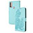 Custodia Portafoglio In Pelle Fiori Cover con Supporto Y01X per Motorola Moto E40 Azzurro