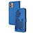 Custodia Portafoglio In Pelle Fiori Cover con Supporto Y01X per Motorola Moto G32 Blu