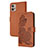 Custodia Portafoglio In Pelle Fiori Cover con Supporto Y01X per Motorola Moto G32 Marrone