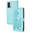Custodia Portafoglio In Pelle Fiori Cover con Supporto Y01X per OnePlus Nord N300 5G Azzurro