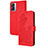 Custodia Portafoglio In Pelle Fiori Cover con Supporto Y01X per OnePlus Nord N300 5G Rosso