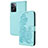 Custodia Portafoglio In Pelle Fiori Cover con Supporto Y01X per Oppo A57 4G Azzurro