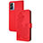 Custodia Portafoglio In Pelle Fiori Cover con Supporto Y01X per Oppo A57 5G Rosso