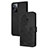 Custodia Portafoglio In Pelle Fiori Cover con Supporto Y01X per Oppo A77 4G Nero