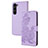 Custodia Portafoglio In Pelle Fiori Cover con Supporto Y01X per Samsung Galaxy S22 5G Viola