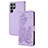 Custodia Portafoglio In Pelle Fiori Cover con Supporto Y01X per Samsung Galaxy S23 Ultra 5G Viola