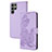 Custodia Portafoglio In Pelle Fiori Cover con Supporto Y01X per Samsung Galaxy S24 Ultra 5G Viola