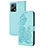 Custodia Portafoglio In Pelle Fiori Cover con Supporto Y01X per Xiaomi Poco X5 5G Azzurro