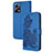 Custodia Portafoglio In Pelle Fiori Cover con Supporto Y01X per Xiaomi Poco X5 5G Blu