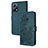 Custodia Portafoglio In Pelle Fiori Cover con Supporto Y01X per Xiaomi Poco X5 5G Verde
