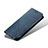 Custodia Portafoglio In stoffa con Supporto B03S per Samsung Galaxy S23 Plus 5G Blu