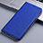 Custodia Portafoglio In stoffa con Supporto H12P per Apple iPhone 8 Plus Blu