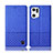 Custodia Portafoglio In stoffa con Supporto H12P per Oppo Find X5 5G Blu