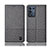 Custodia Portafoglio In stoffa con Supporto H12P per Oppo K9S 5G Grigio