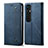 Custodia Portafoglio In stoffa con Supporto per Xiaomi Mi 10 Ultra Blu
