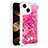 Custodia Silicone Cover Morbida Bling-Bling con Anello Supporto S01 per Apple iPhone 13 Rosa Caldo