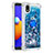 Custodia Silicone Cover Morbida Bling-Bling con Anello Supporto S01 per Samsung Galaxy A01 Core Blu