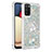 Custodia Silicone Cover Morbida Bling-Bling con Anello Supporto S01 per Samsung Galaxy A02s Argento